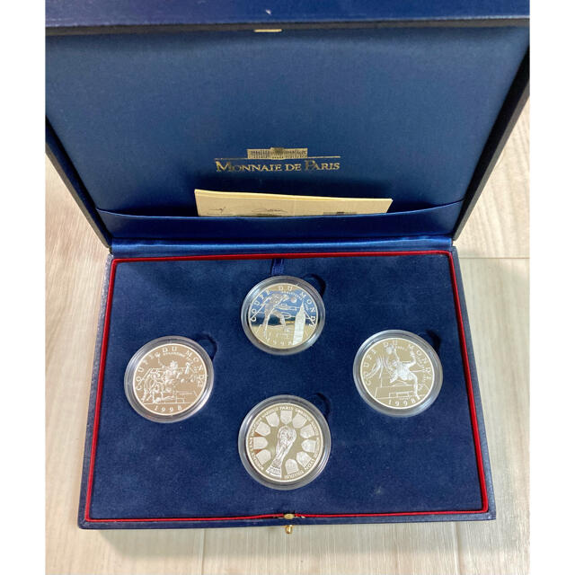日本に 1998年フランス　ワールドカップ公式記念コイン　銀貨4種セット(第2次) 貨幣