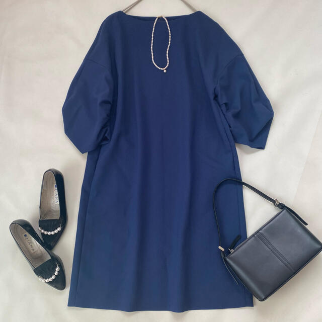 美品✨アドーア ロングワンピース ジョーゼット 秋服 冬服 長袖 日本製