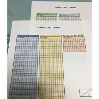 介護福祉士　国家試験　マークシート　解答用紙　カラー　2回分(資格/検定)