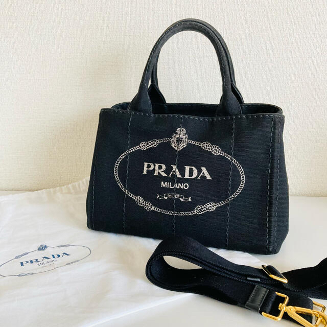 PRADA - プラダ PRADA カナパ【ブラック・Sサイズ・保存袋