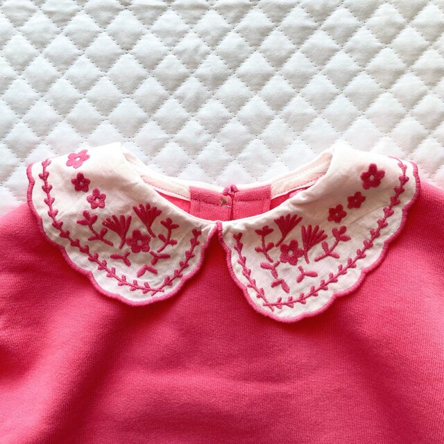 NEXT(ネクスト)のピンク 襟付きスウェットワンピース（3m-7y） キッズ/ベビー/マタニティのベビー服(~85cm)(ワンピース)の商品写真