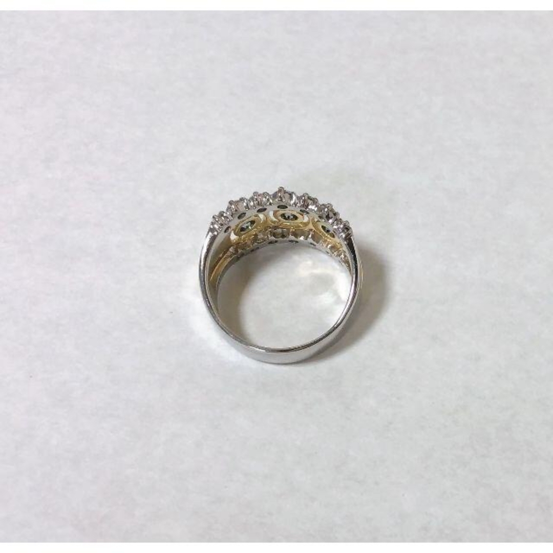 ☆仕上済☆ K18YG Pt900 コンビ ブルーダイヤモンドリング レディースのアクセサリー(リング(指輪))の商品写真