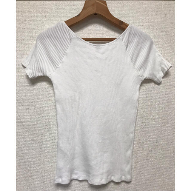 UNIQLO(ユニクロ)のUNIQLO ユニクロ リブバレエネックT リブTシャツ レディースのトップス(Tシャツ(半袖/袖なし))の商品写真