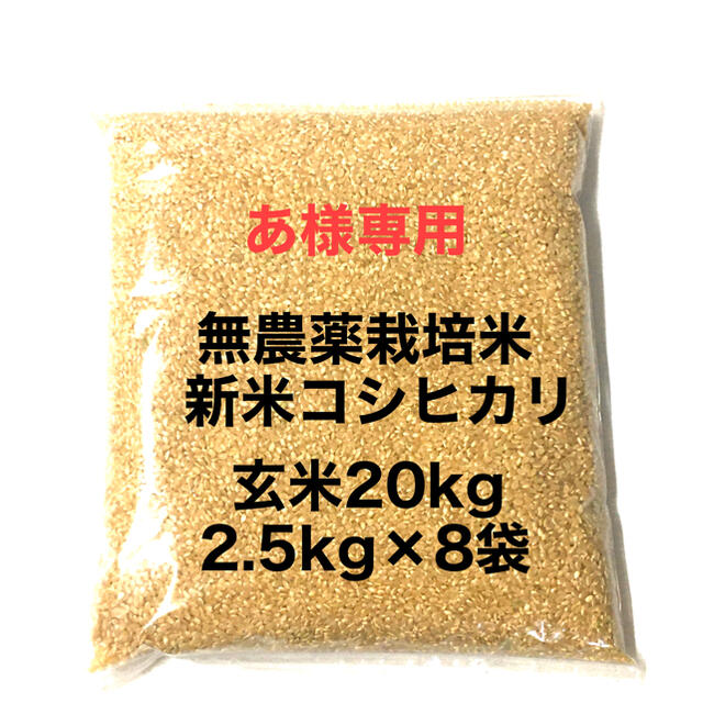 無農薬コシヒカリ玄米20kg(2.5kg×8)令和4年徳島県産-　ミー様専用　新米