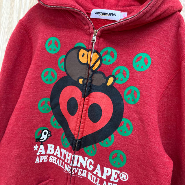 【A BATHING APE】パーカー(xs) ビッグロゴ マイロ フルジップ3990