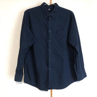 ユニクロ(UNIQLO)のUNIQLO コットンシャツ　ネイビー　紺　XL(シャツ)