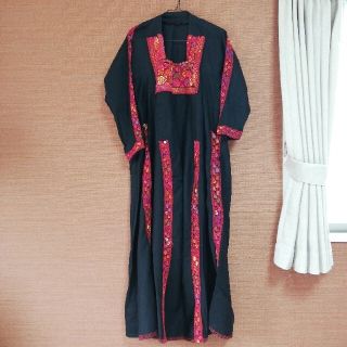 vintage 古着 ワンピース エスニック 民族衣装 刺繍 ドレス(ロングワンピース/マキシワンピース)