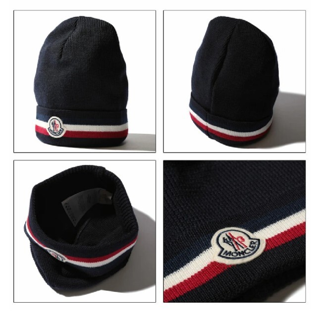 MONCLER(モンクレール)の【新品未使用】モンクレール ニット帽 ウール100% メンズの帽子(ニット帽/ビーニー)の商品写真