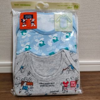 ユニクロ(UNIQLO)の新品☆UNIQLO Disney 肌着 長袖ロンパース／90㌢(下着)