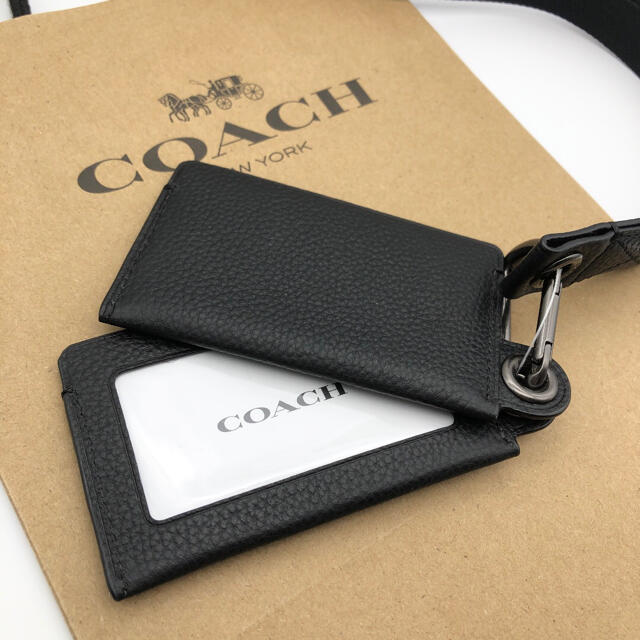 COACH - 【COACH☆新品】大人気！パスケース！ブラック！無地！レザー ...