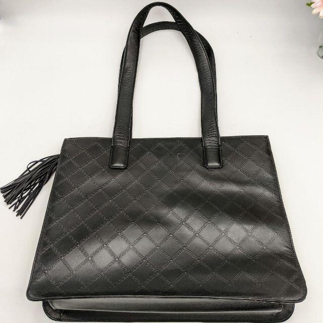 美品 Gianni Versace ジャンニ・ヴェルサーチ ブラック 黒 ゴールド金具 レザー ビジネスバッグ 書類かばん メンズ 402786