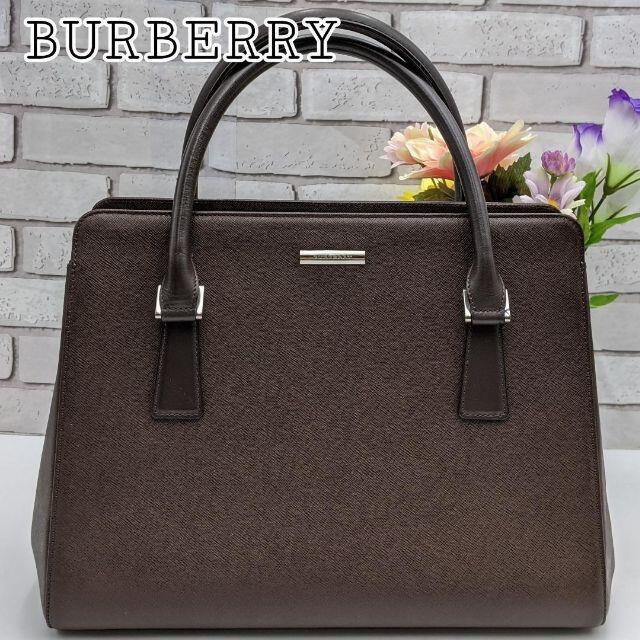 【正規美品】BURBERRY ハンドバッグ 裏地ノバチェック ブラウン レザー | フリマアプリ ラクマ