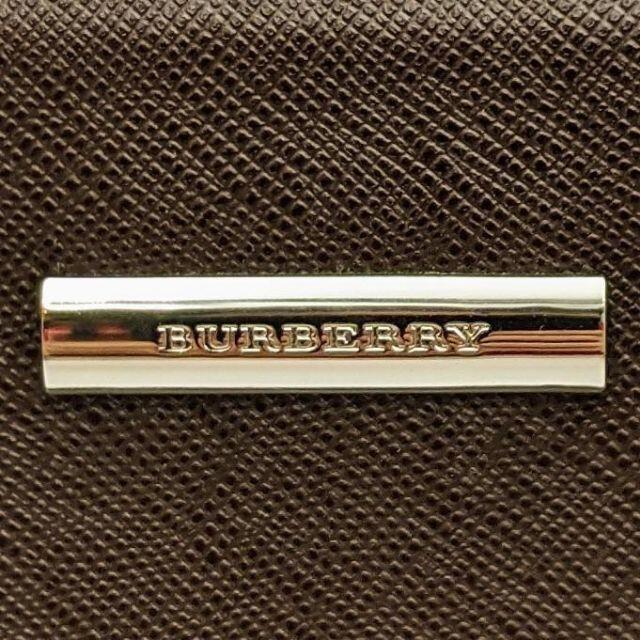 【正規美品】BURBERRY ハンドバッグ 裏地ノバチェック ブラウン レザー