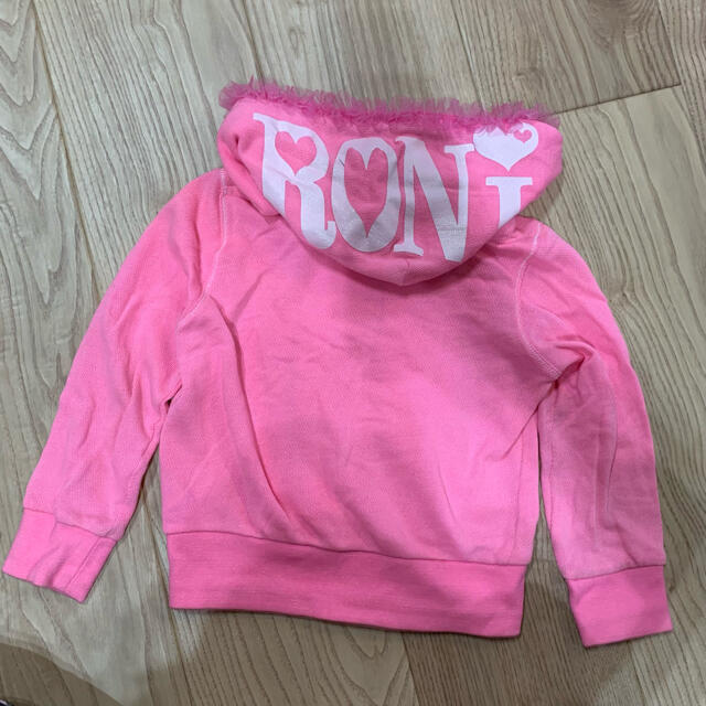 RONI(ロニィ)のroni ネオンピンク　フリルパーカー　S キッズ/ベビー/マタニティのキッズ服女の子用(90cm~)(ジャケット/上着)の商品写真