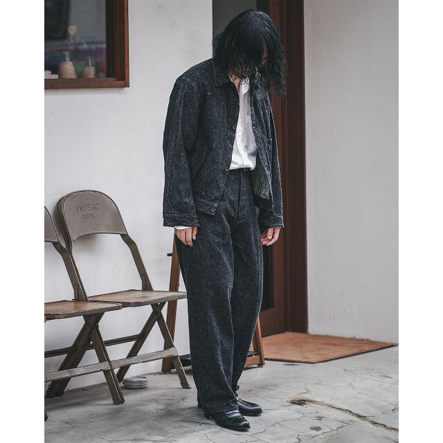 comoli コモリ black デニム ベルデットパンツ size2 21AW