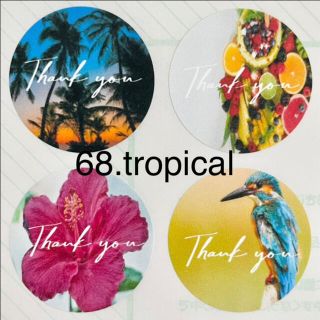 68.tropical【thank you シール48枚】(カード/レター/ラッピング)