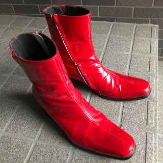 アルフレッドバニスター(alfredoBANNISTER)のalfredoBANNISTER ヒールブーツ パテント 43 赤 red(ブーツ)