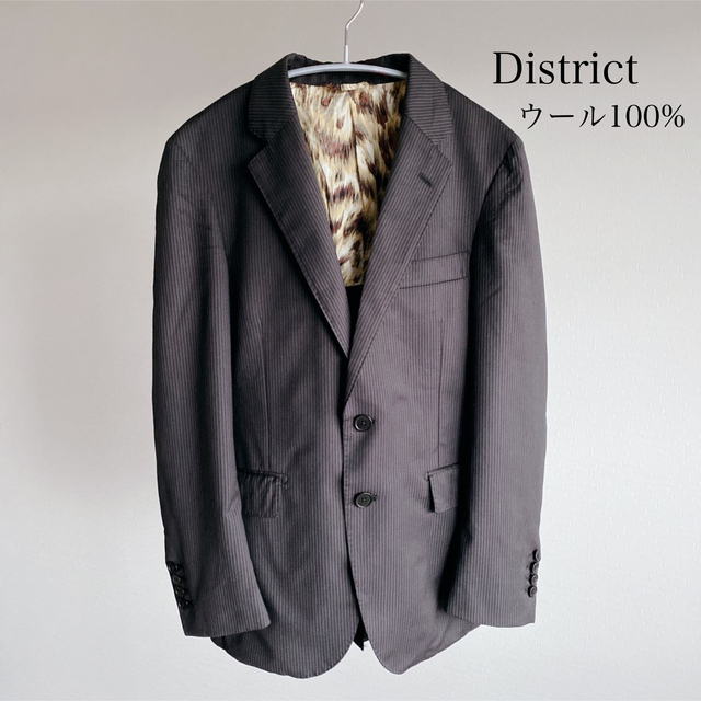 DISTRICT ジャケット 42(M位) 黒x青系(ストライプ)