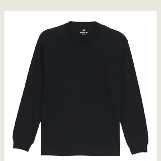 ヘインズ(Hanes)のBEEFY-TのロングスリーブTシャツ　ブラック　サイズL(Tシャツ/カットソー(七分/長袖))