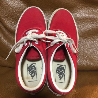 ヴァンズ(VANS)のVAN S   レッドスニーカー　22.5センチ(スニーカー)