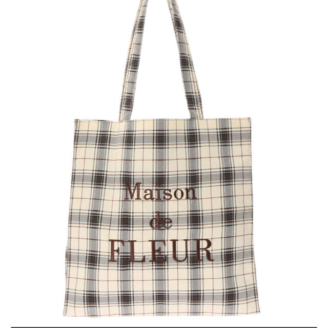 Maison de FLEUR(メゾンドフルール)のmaison de FLEUＲ　チェックスクエアトート レディースのバッグ(トートバッグ)の商品写真