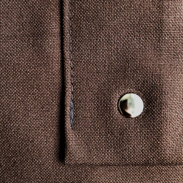 変わった持ち手の帆布トートバッグ（中）　　　ブラウン ハンドメイドのファッション小物(バッグ)の商品写真