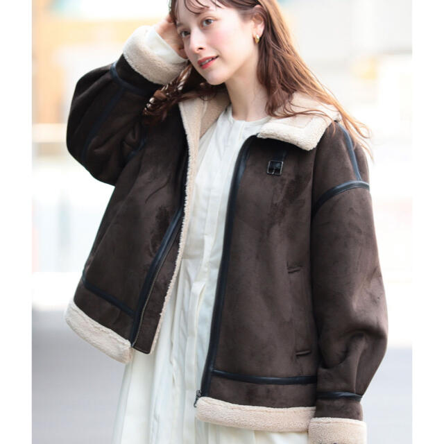 Ray BEAMS フェイクムートンボア ブルゾン