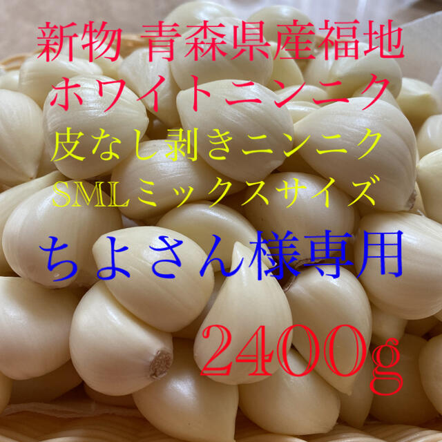 ちよさん様専用 新物青森県産福地ホワイトニンニク 皮なし剥きニンニク2400g 食品/飲料/酒の食品(野菜)の商品写真