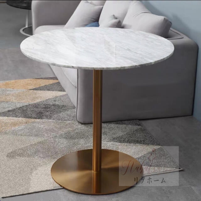 大理石コーヒーテーブル（Φ70cm）高級サイドテーブル