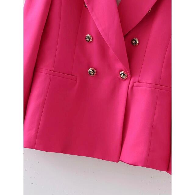 新品☆ZARA ザラ ダブルジャケット S Pink