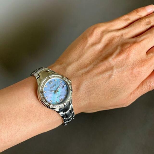 【新品】セイコー 豪華ダイヤモンド28石★ソーラー SEIKO レディース腕時計セイコーSEIKO仕様