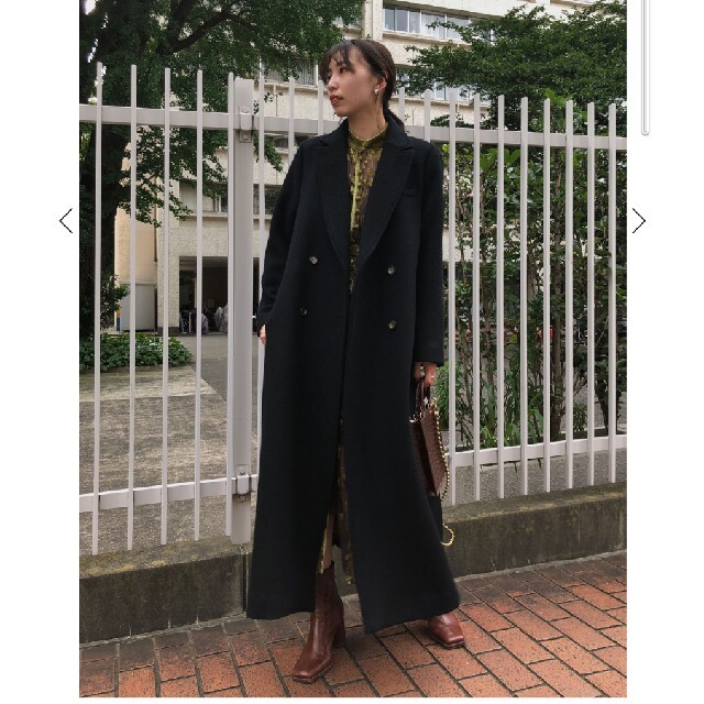 Ameri VINTAGE(アメリヴィンテージ)のAMERI☆UNDRESSED BACK PLEATS COAT　ブラック　M レディースのジャケット/アウター(ロングコート)の商品写真