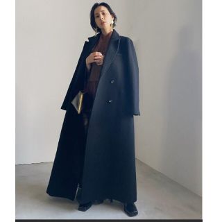 アメリヴィンテージ(Ameri VINTAGE)のAMERI☆UNDRESSED BACK PLEATS COAT　ブラック　M(ロングコート)