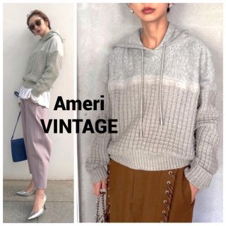 アメリヴィンテージ(Ameri VINTAGE)のAMERI NEEDLE PUNCH KNIT HOODIE(ニット/セーター)