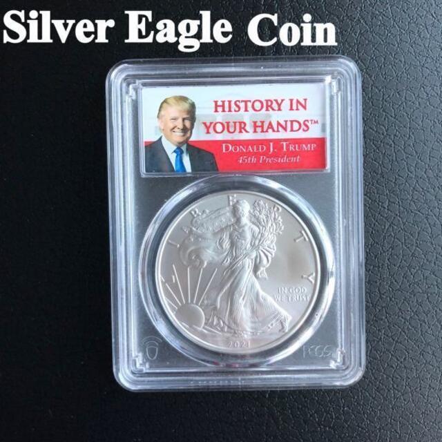 最高鑑定☆ファーストストライク】アメリカトランプ大統領ラベル 銀貨