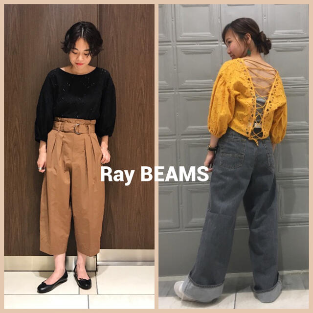 Ray BEAMS(レイビームス)のRay BEAMS   レース バックレースアップ ブラウス レディースのトップス(シャツ/ブラウス(長袖/七分))の商品写真