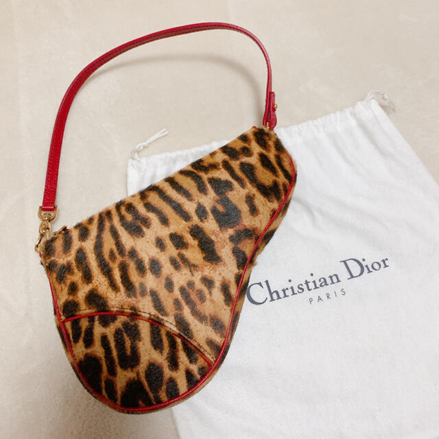 Christian Dior♡︎レオパードサドルポーチ