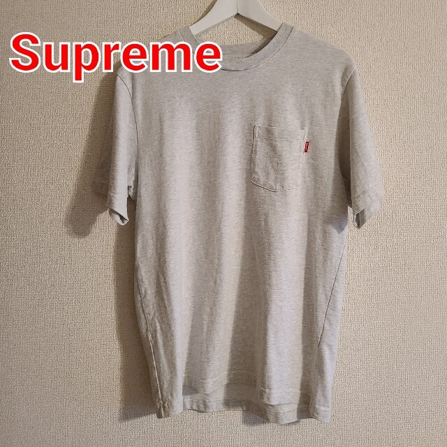 Supreme シュプリーム pocket tee sizeM　ライトグレー