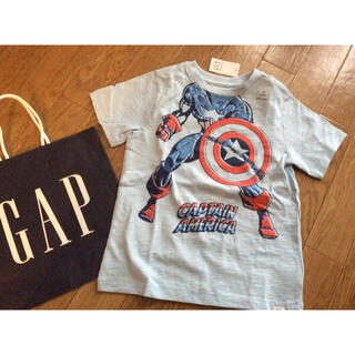 ギャップキッズ(GAP Kids)の新品未使用タグ付きGAPギャップマーベルmarvel半袖Tシャツ5T紺兄弟コーデ(Tシャツ/カットソー)
