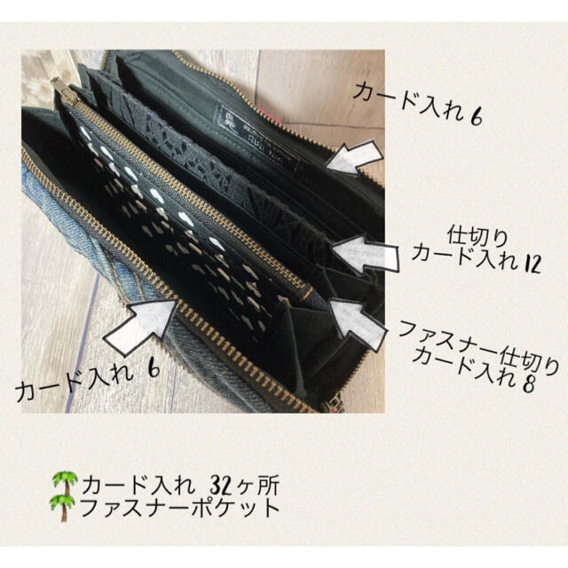 リメイクデニム 長財布 リメイクデニム 長財布