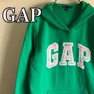 ギャップ(GAP)の【激レア】ギャップ　パーカー　胸刺繍ビッグロゴ　プルオーバー　グリーン(パーカー)