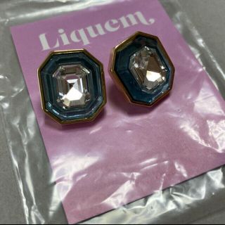 美品　Liquem リキュエム　ジェムインジェム　ピアス　ブルー(ピアス)