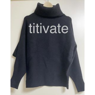 ティティベイト(titivate)の【titivate】ドルマンタートルニット　黒(ニット/セーター)