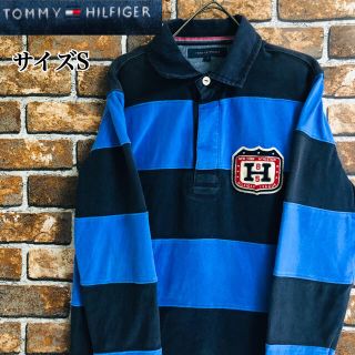 トミーヒルフィガー(TOMMY HILFIGER)の【ぺこ子さま専用　　トミーヒルフィガーラガーシャツ　ブルーサイズS ワンポイント(ポロシャツ)