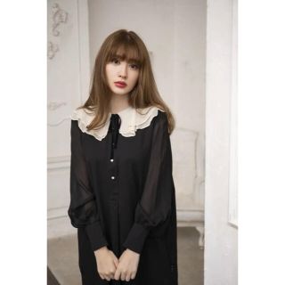 【新品】Romantic Volume Sleeve Midi Dress(ひざ丈ワンピース)