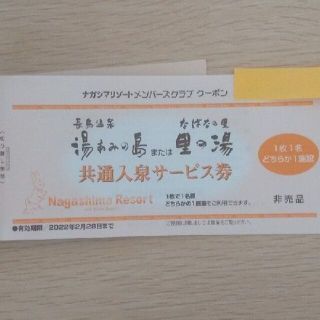 長島温泉 湯あみの島 なばなの里 里の湯 共通入浴券 ２枚セット(遊園地/テーマパーク)