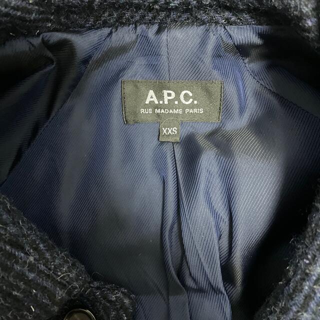 A.P.C. FOX BROTHERS コート　ツイード　比翼　ネイビー