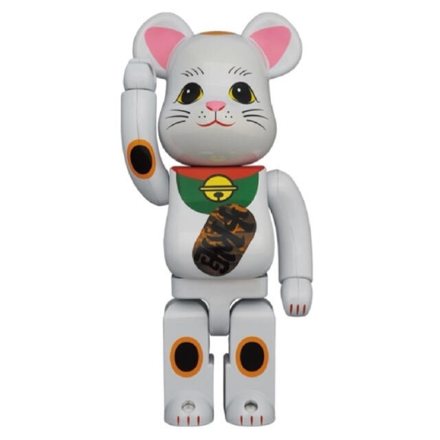 その他BE@RBRICK 招き猫 白メッキ 発光 400％