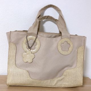 マリークワント(MARY QUANT)のMARY QUANT ベージュ×パイソン柄バック(ハンドバッグ)