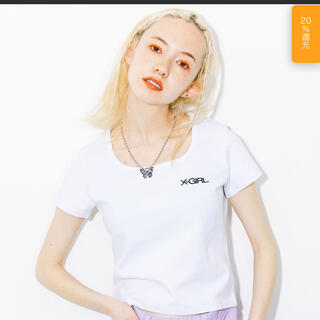 エックスガール(X-girl)のxgirl SQUARE NECK BABY TEE(Tシャツ(半袖/袖なし))